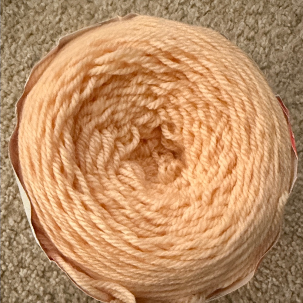 Premier Ciao Baby yarn in color Apricot, Full 7 oz Cake of New yarn